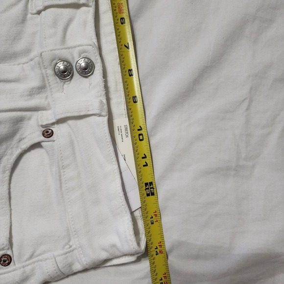 American Eagle Super Hi-Rise Shortie White Denim Shorts 6 Stretch Distressed New - Picture 8 of 8